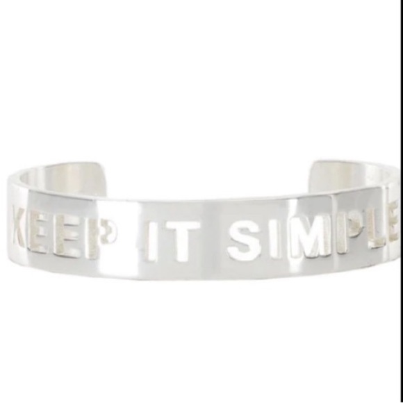 Rustic Cuff Keep It Simple Cut Out Silver Tone Bangle Bracelet - Picture 5 of 6